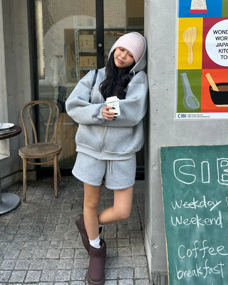 Oversized double-zip hoodie