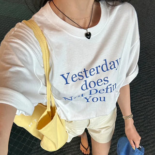 (Unisex) Yesterday Lettering Oversized T-shirt