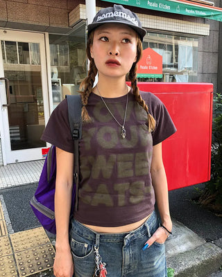 Full lettering semi-cropped T-shirt