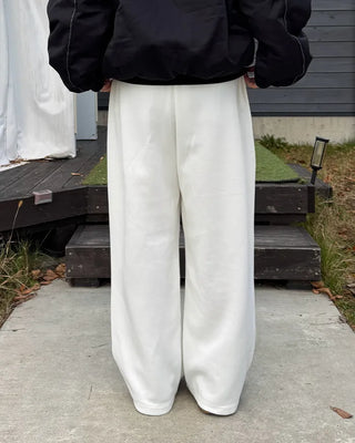 Casual wide-leg pants with elastic waistband