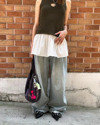 Belted pointed flat shoes