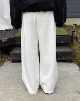 Casual wide-leg pants with elastic waistband