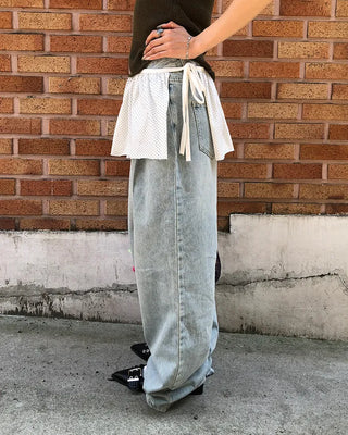 Pindot Flared Layered Skirt