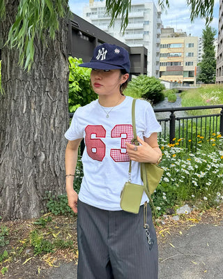 Checked numbering T-shirt