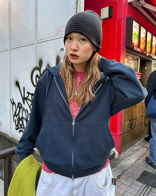 Slim Border Rib Knit Beanie