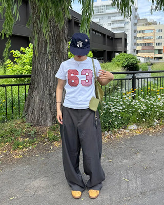 Striped wide slacks
