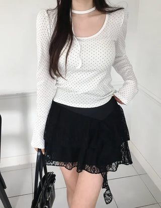 Dot Puff Long-Sleeve T-Shirt