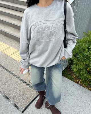 (Unisex) Round Triple Star Patch Sweatshirt T-Shirt