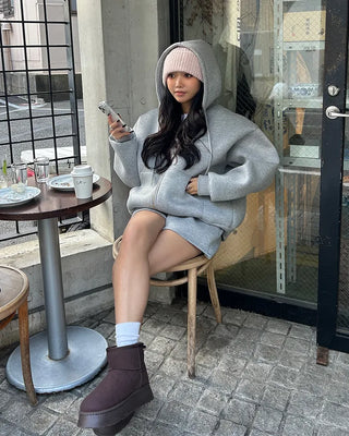 Oversized double-zip hoodie
