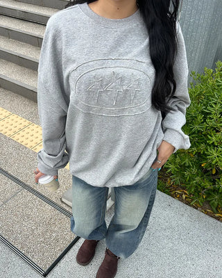 (Unisex) Round Triple Star Patch Sweatshirt T-Shirt