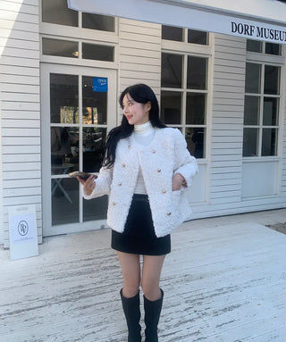 Boa tweed button jacket