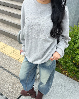 (Unisex) Round Triple Star Patch Sweatshirt T-Shirt