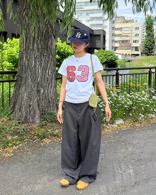 Striped wide slacks