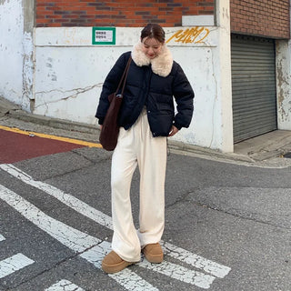 Fur Collar Padded Jumper