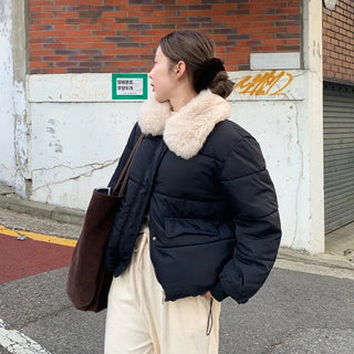 Fur Collar Padded Jumper