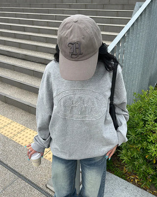 (Unisex) Round Triple Star Patch Sweatshirt T-Shirt