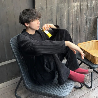 Rib-knit round t-shirt