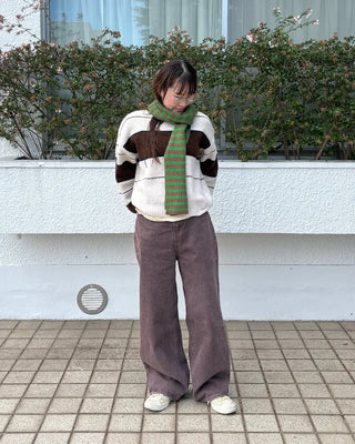 Brown cotton straight pants