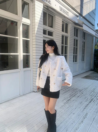 Boa tweed button jacket