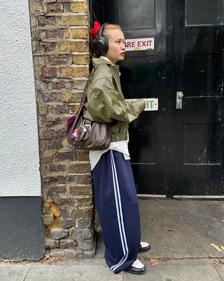 Center pleat jogger track pants