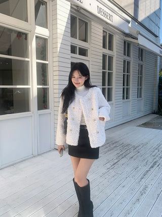 Boa tweed button jacket