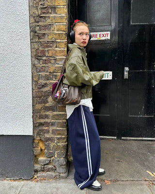 Center pleat jogger track pants