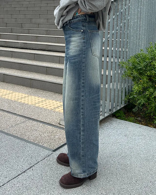 (Unisex) Waist Wrap Wide Jeans