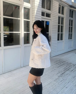 Boa tweed button jacket