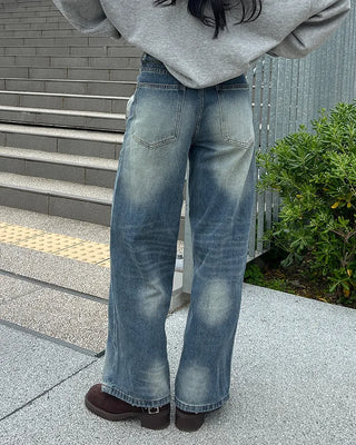 (Unisex) Waist Wrap Wide Jeans