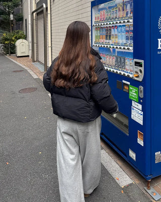 Checked two-tone down jacket