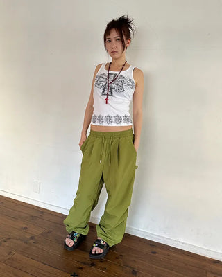 (Unisex) Knee-tuck Easy Nylon Pants