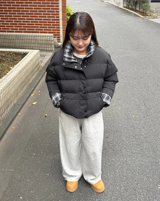 Checked two-tone down jacket