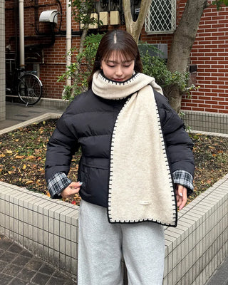 Stitched two-tone scarf