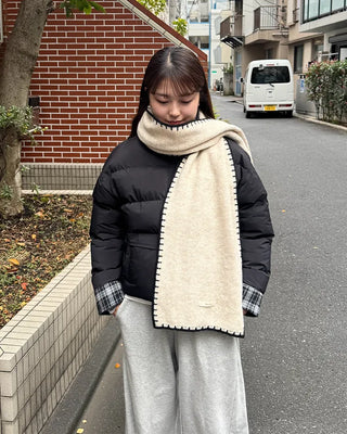 Stitched two-tone scarf