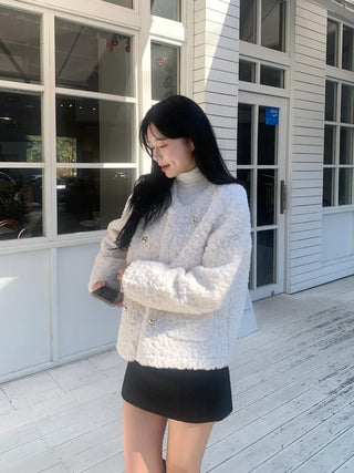 Boa tweed button jacket