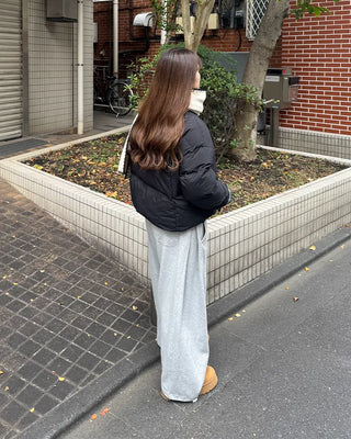 Checked two-tone down jacket
