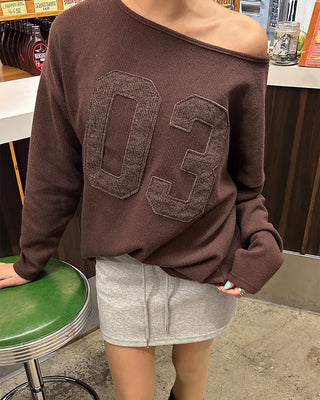 Wide-waisted ribbed sweatshirt mini skirt