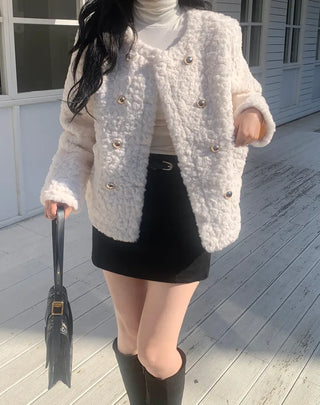 Boa tweed button jacket
