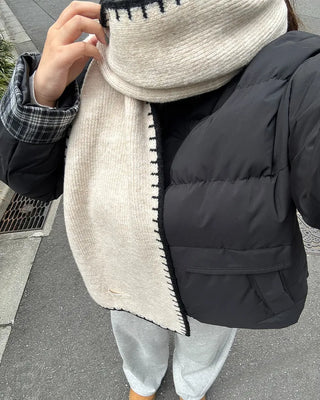 Checked two-tone down jacket