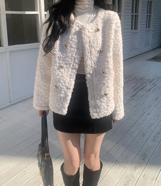 Boa tweed button jacket