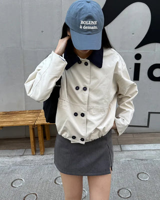 Two-tone double-breasted jacket