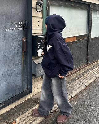 (Unisex) NY Unique Big Patch Zip-Up Hooded Parka