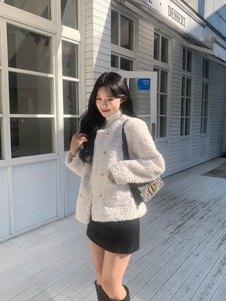 Boa tweed button jacket