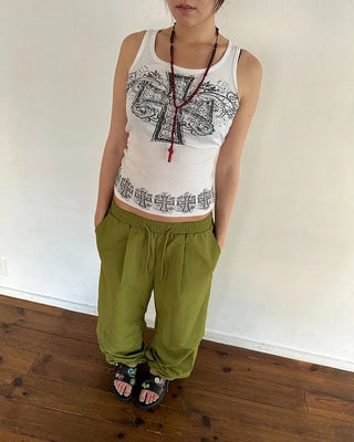 (Unisex) Knee-tuck Easy Nylon Pants