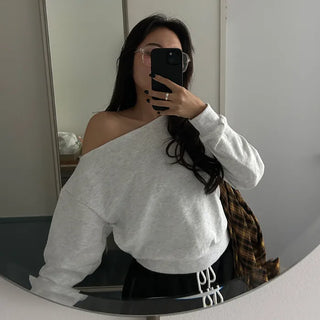 Off-shoulder sweatshirt