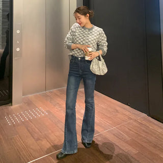 Slim bootcut denim pants