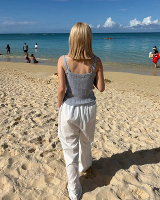 Summer ribbed knit camisole top