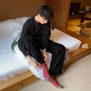 Rib-knit round t-shirt