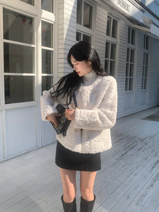 Boa tweed button jacket