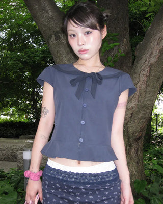 (ORIGINAL) Sailor Collar Ribbon Blouse